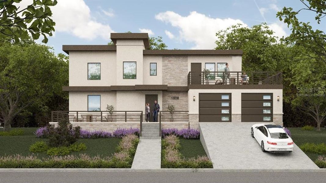 Front exterior of a new home in , North Port, FL, highlighting curb appeal (Image 1).