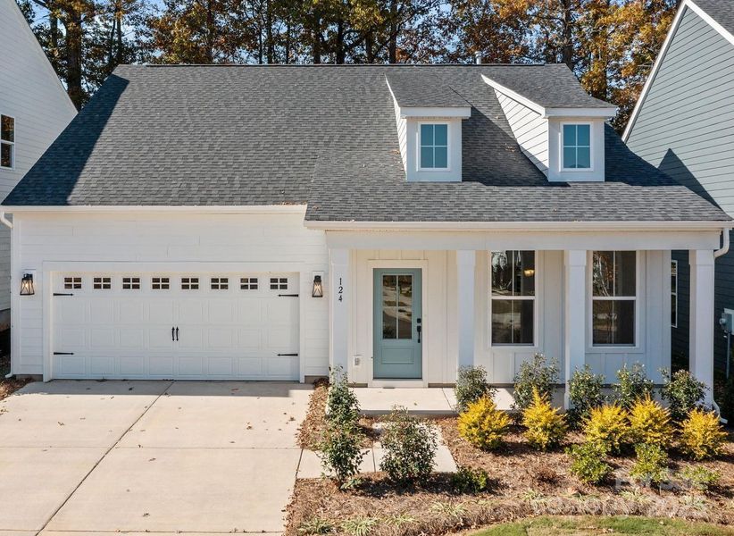Front exterior of a new home in Farms at Bellingham, Mooresville, NC, highlighting curb appeal (Image 1).