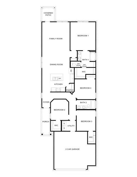 2D floor plan layout for the Samuel by D.R. Horton in Indian Springs, Crosby, TX (Image 3).