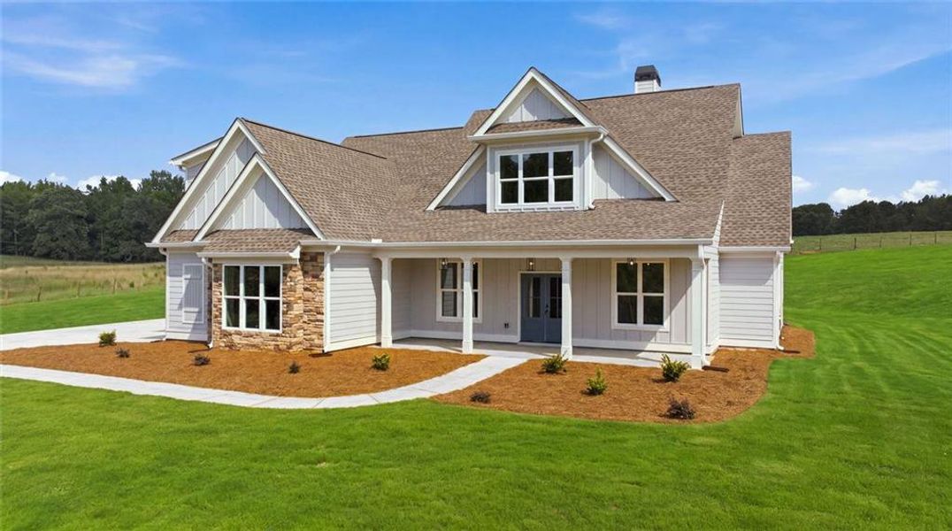 Front exterior of a new home in , Commerce, GA, highlighting curb appeal (Image 1). Front exterior of a new home in , Commerce, GA, highlighting curb appeal (Image 1).