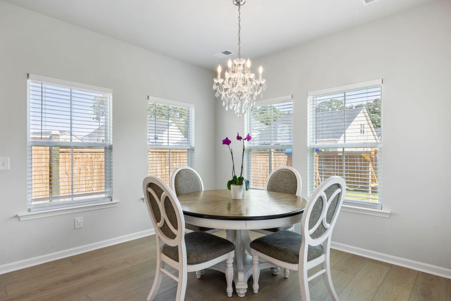 Furnished interior view inside a new home in Sweetgrass at Summers Corner: Arbor Collection, Summerville (Image 6). Furnished interior view inside a new home in Sweetgrass at Summers Corner: Arbor Collection, Summerville (Image 6).