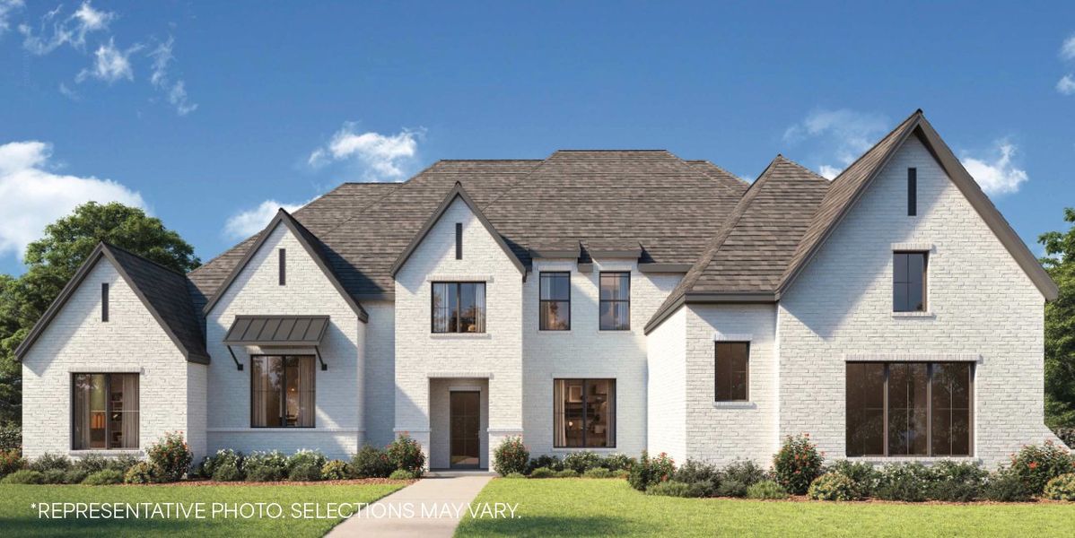 Front exterior of a new home in Whitestone Estates, Parker, TX, highlighting curb appeal (Image 1). Front exterior of a new home in Whitestone Estates, Parker, TX, highlighting curb appeal (Image 1).
