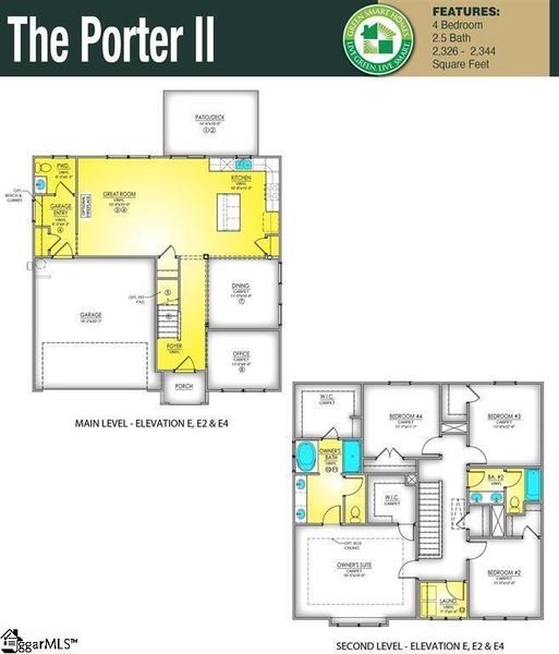 2D floor plan layout of this home in Sedona, Greenville, SC (Image 3).
