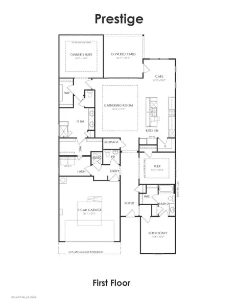 2D floor plan layout for the Prestige by Del Webb in Del Webb Bridgeland, Cypress, TX (Image 3).