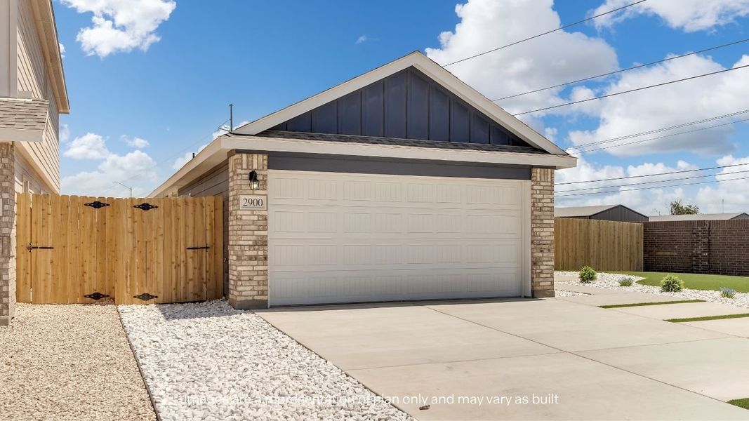 Front exterior of a new home in Deer Meadows, Odessa, TX, highlighting curb appeal (Image 22).