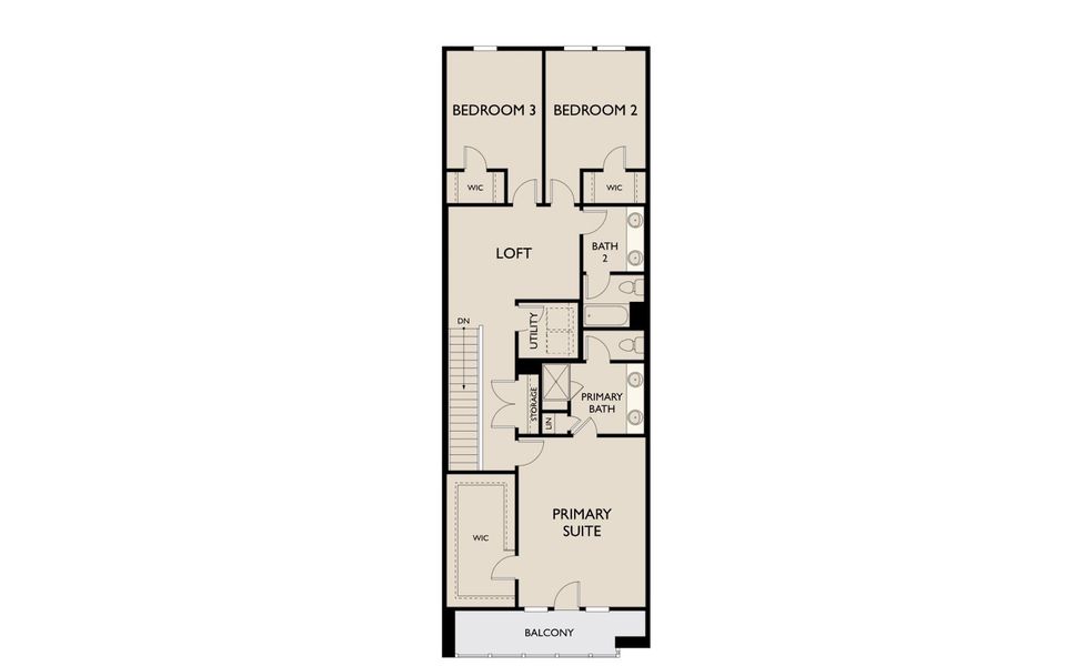 2D floor plan layout for the Johnson by Ashton Woods in The Farm, Allen, TX (Image 1).