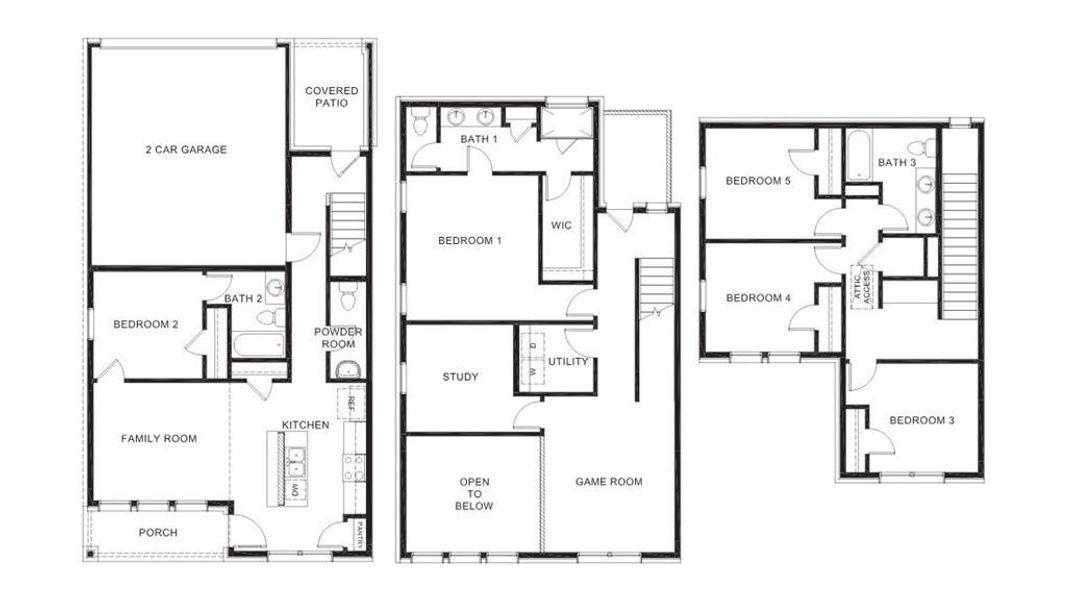 2D floor plan layout of this home in The Avenue, Allen, TX (Image 4).