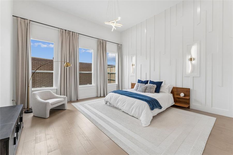 Spacious and bright first floor primary bedroom. Spacious and bright first floor primary bedroom.