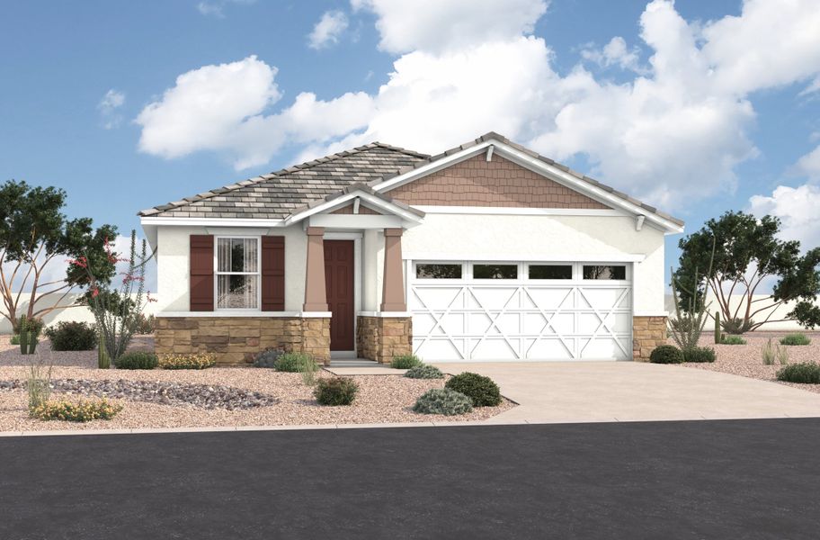 Representative exterior photo of a completed home built from the Centennial by Beazer Homes in Montana Vista: Highland, Buckeye, AZ (Image 2).