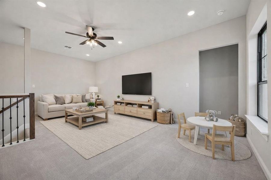 Upstairs living space.