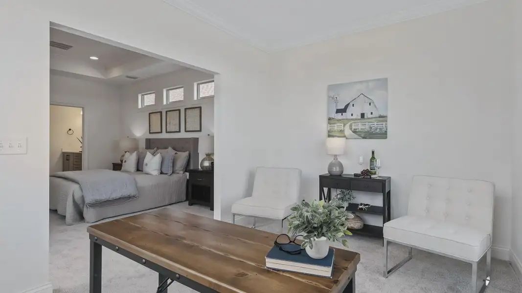 Representative furnished interior of a home built from the Salerno by Epcon Communities in Courtyards by Carrell, Ocean Isle Beach (Image 22).