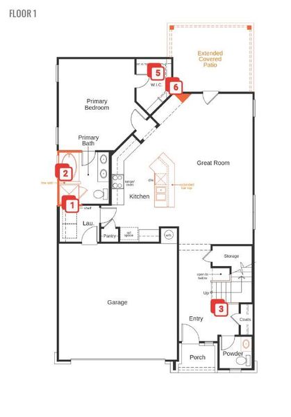 2D floor plan layout of this home in Overlook Ranch, Georgetown, TX (Image 4). 2D floor plan layout of this home in Overlook Ranch, Georgetown, TX (Image 4).