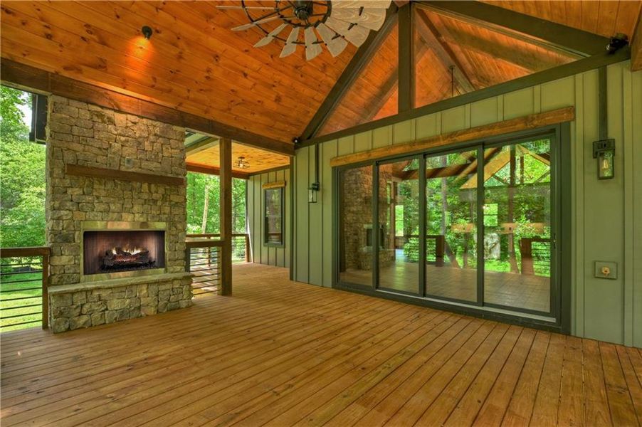 Exterior details and patio area of a home in , Ellijay (Image 27).
