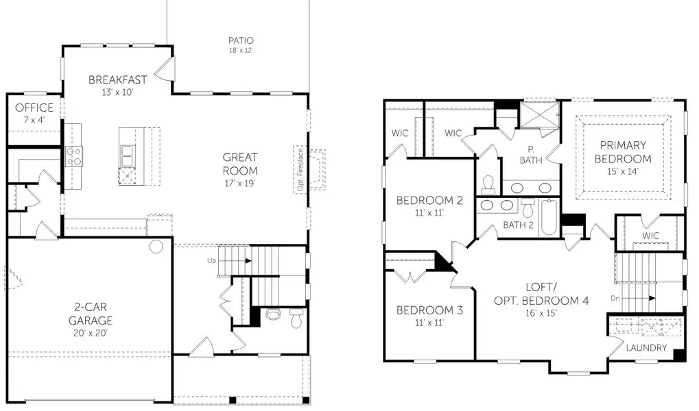 2D floor plan layout for the Nolan - Single Family Homes by Dream Finders Homes in Tidewater at Lakes of Cane Bay, Summerville, SC (Image 3). 2D floor plan layout for the Nolan - Single Family Homes by Dream Finders Homes in Tidewater at Lakes of Cane Bay, Summerville, SC (Image 3).