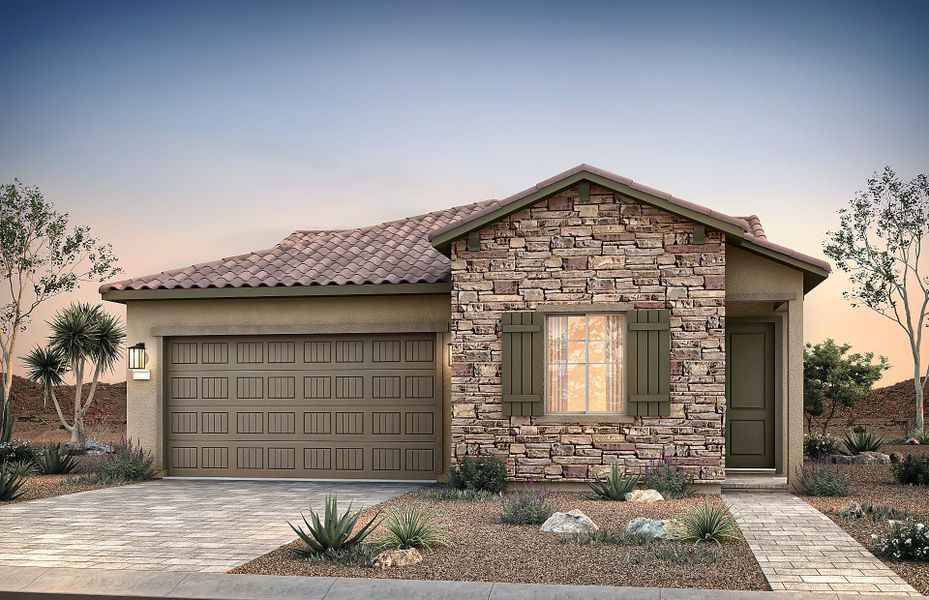 Representative exterior photo of a completed home built from the Kinsey by Del Webb in Sun City Festival, Buckeye, AZ (Image 1).