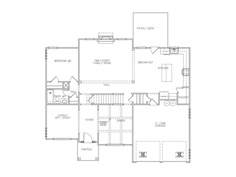 2D floor plan layout for the The Wendell by Stephen Elliott Homes in River’s Station, Atlanta, GA (Image 4).
