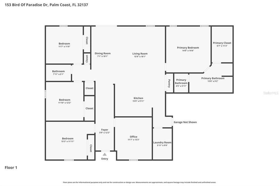 2D floor plan layout of this home in , Palm Coast, FL (Image 3). 2D floor plan layout of this home in , Palm Coast, FL (Image 3).