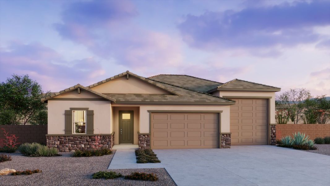 Representative exterior photo of a completed home built from the Marigold by Mattamy Homes in Saguaro Reserve II, Marana, AZ (Image 2).