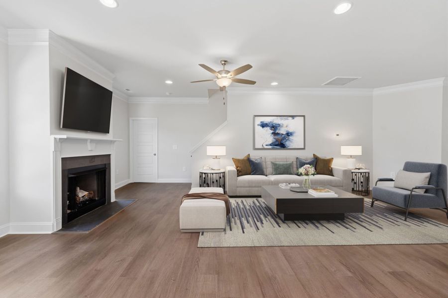 Representative furnished interior of a home built from the Fairfield by Keystone Homes NC in Sullivans Reserve, Walkertown (Image 19). Representative furnished interior of a home built from the Fairfield by Keystone Homes NC in Sullivans Reserve, Walkertown (Image 19).