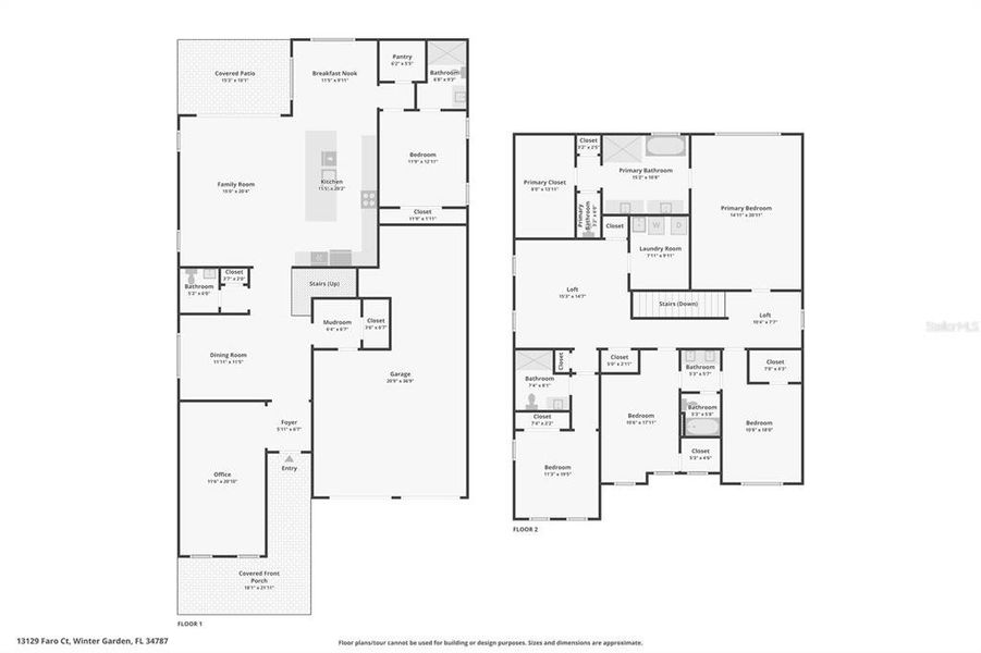 2D floor plan layout of this home in Horizon Isle, Winter Garden, FL (Image 4). 2D floor plan layout of this home in Horizon Isle, Winter Garden, FL (Image 4).