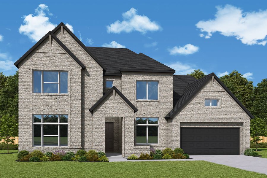 Representative exterior photo of a completed home built from the The Dandelion by David Weekley Homes in ARTAVIA - Parkview Collection, Conroe, TX (Image 2). Representative exterior photo of a completed home built from the The Dandelion by David Weekley Homes in ARTAVIA - Parkview Collection, Conroe, TX (Image 2).