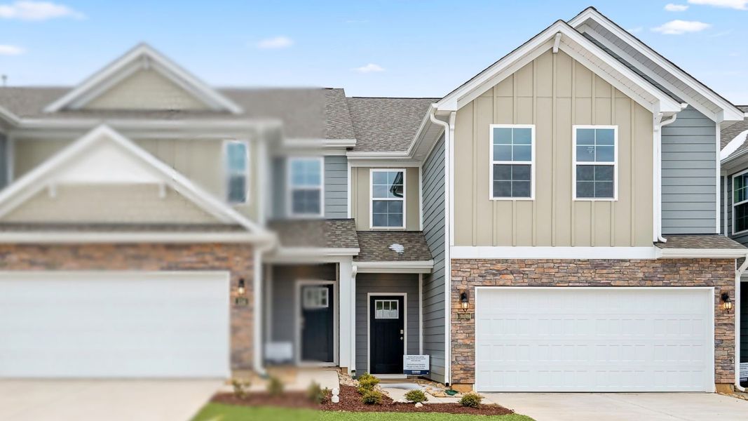 Front exterior of a new home in Lybrook Village, Advance, NC, highlighting curb appeal (Image 1). Front exterior of a new home in Lybrook Village, Advance, NC, highlighting curb appeal (Image 1).