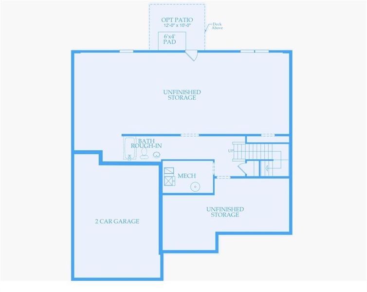 2D floor plan layout of this home in Sierra Creek, Hoschton, GA (Image 3).