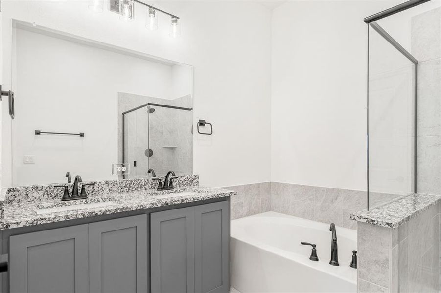 Furnished interior view inside a new home in Wildflower Ranch 60-65, Fort Worth (Image 16). Furnished interior view inside a new home in Wildflower Ranch 60-65, Fort Worth (Image 16).