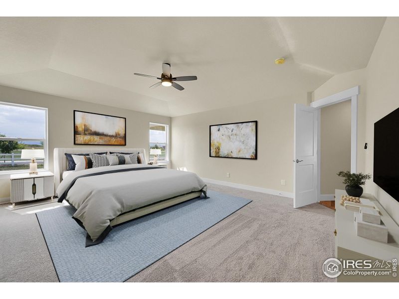 Virtually Staged Primary Bedroom