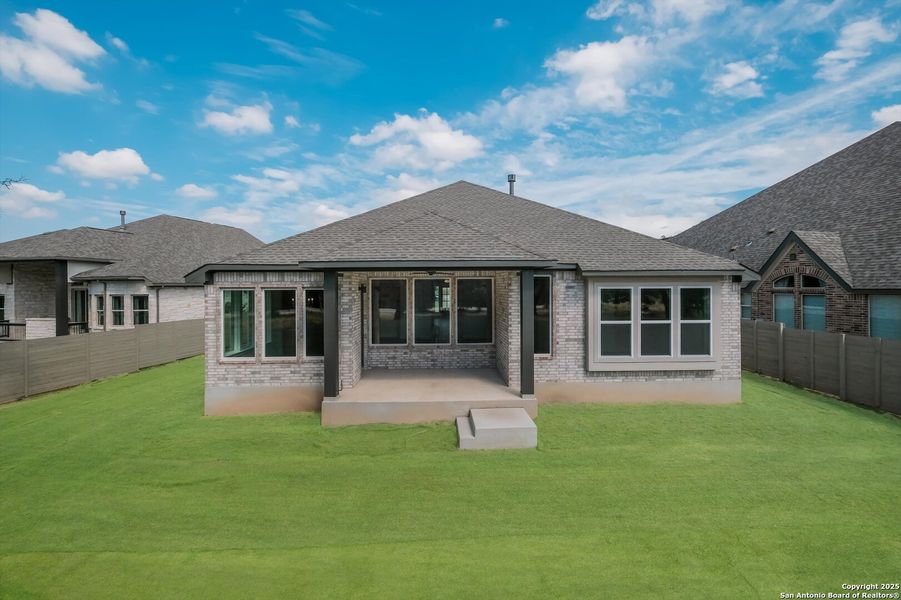 Exterior details and patio area of a home in The Grove at Vintage Oaks, New Braunfels (Image 18). Exterior details and patio area of a home in The Grove at Vintage Oaks, New Braunfels (Image 18).