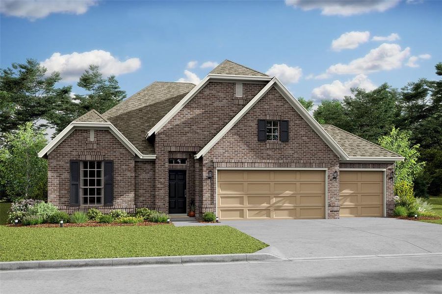 Stunning Juniper II home design by K. Hovnanian® Homes with elevation C in beautiful Oakwood Estates. (*Artist rendering used for illustration purposes only.)