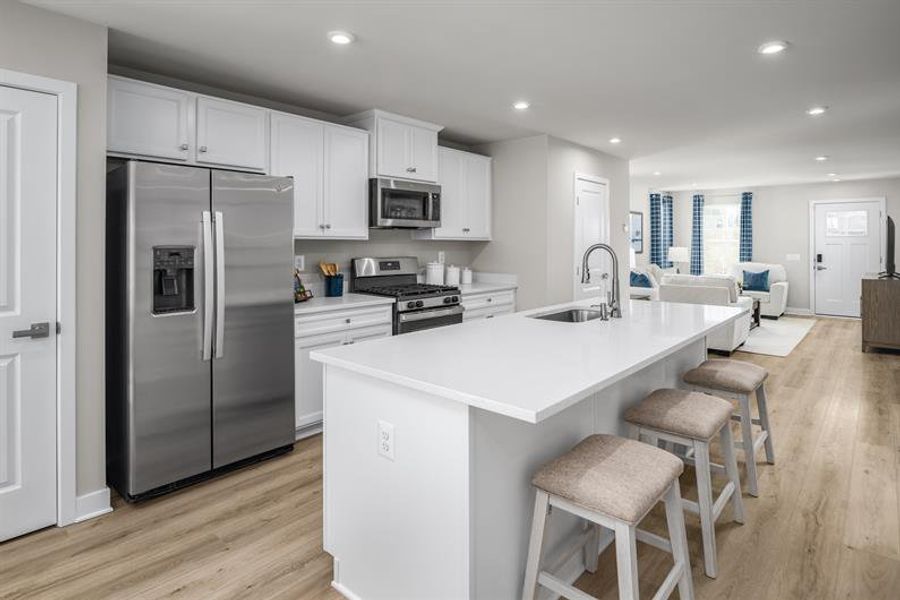 Representative furnished interior of a home built from the Grand Nassau by Ryan Homes in Hope Pointe Townhomes, North Myrtle Beach (Image 7).