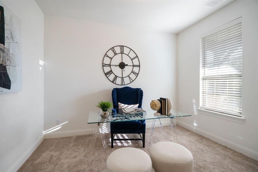 A home office  is great for work-from-home days — or whenever you need a dedicated space to pay bills, prep meals, or catch up online.