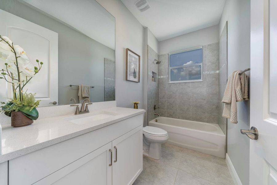 2D floor plan layout for the Aurora by GHO Homes in High Pointe, Vero Beach, FL (Image 30).