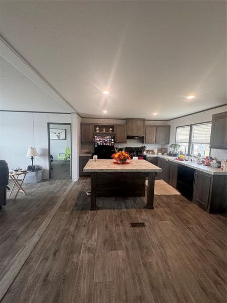Playroom featuring dark wood-type flooring and recessed lighting Playroom featuring dark wood-type flooring and recessed lighting