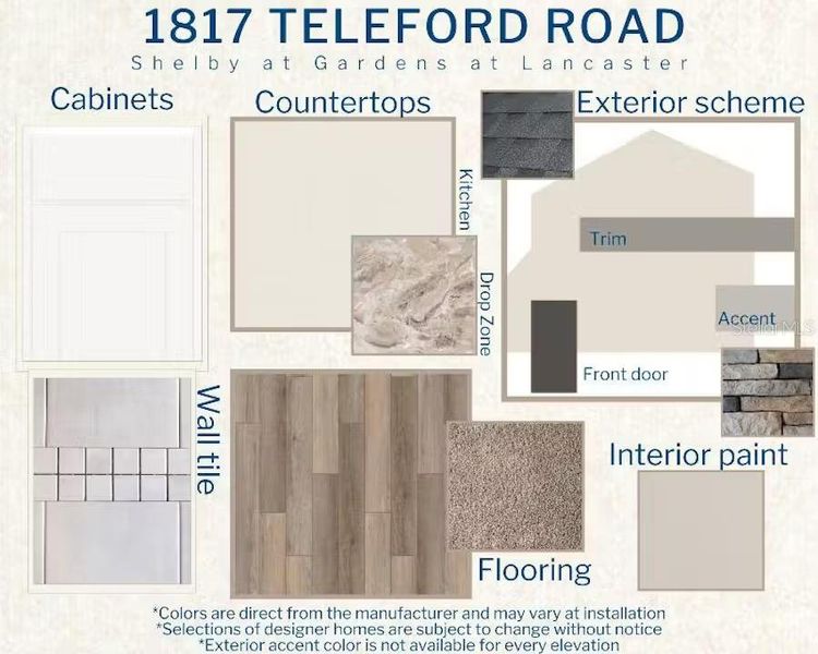 Sample of building materials used in homes in Gardens at Lancaster Park, St. Cloud (Image 3). Sample of building materials used in homes in Gardens at Lancaster Park, St. Cloud (Image 3).