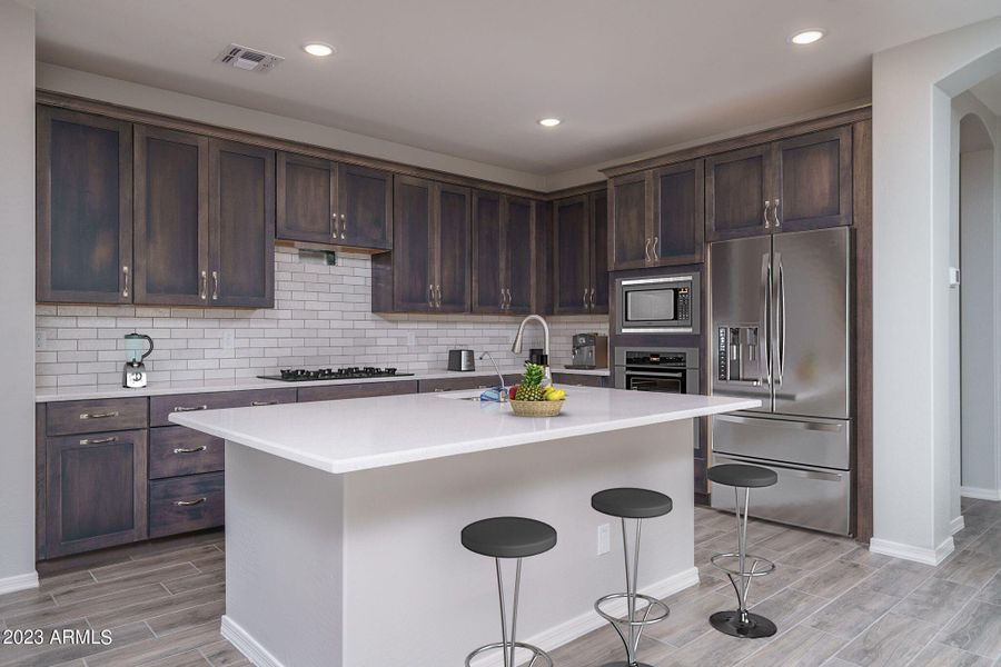 Furnished interior in a model home at Calistoga at Estrella Commons in Goodyear (Image 12). Furnished interior in a model home at Calistoga at Estrella Commons in Goodyear (Image 12).