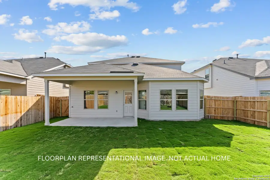 Exterior details and patio area of a home in Agave, San Antonio (Image 3).