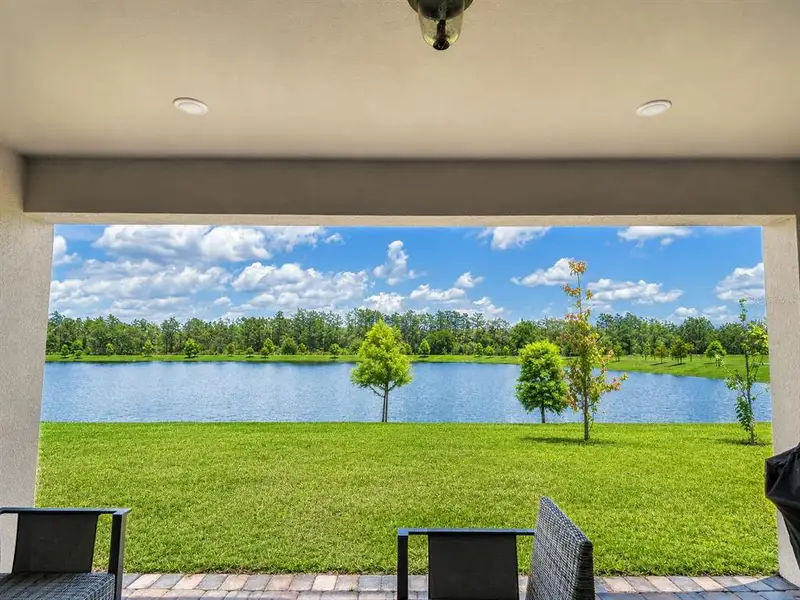 Exterior details and patio area of a home in Havenfield at Crossprairie, St. Cloud (Image 3).