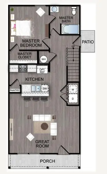 2D floor plan layout of this home in Redland Estates, Lufkin, TX (Image 4).