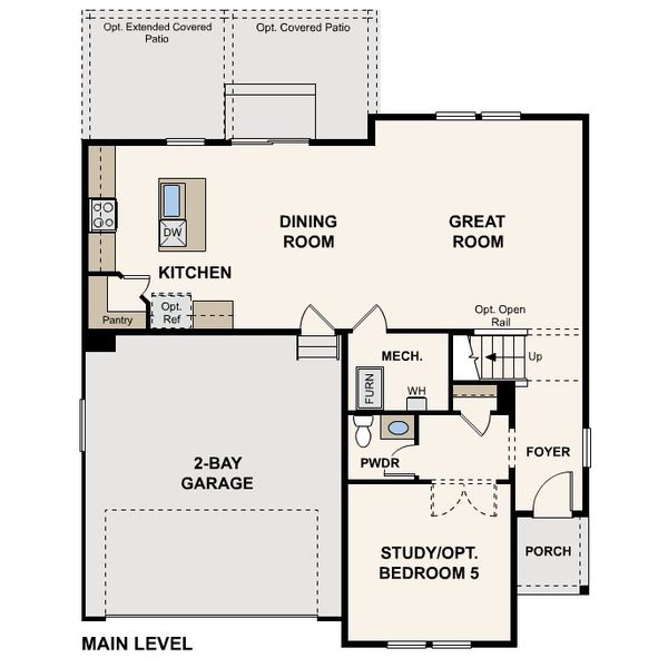 2D floor plan layout for the Powell (39206) by Century Communities in Sweetgrass, Dacono, CO (Image 3).
