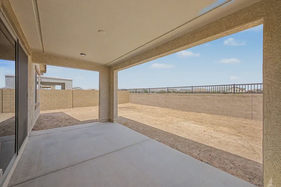Exterior details and patio area of a home in Avanti at Granite Vista, Waddell (Image 3).