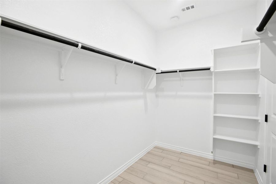 Walk in closet featuring light wood-style floors