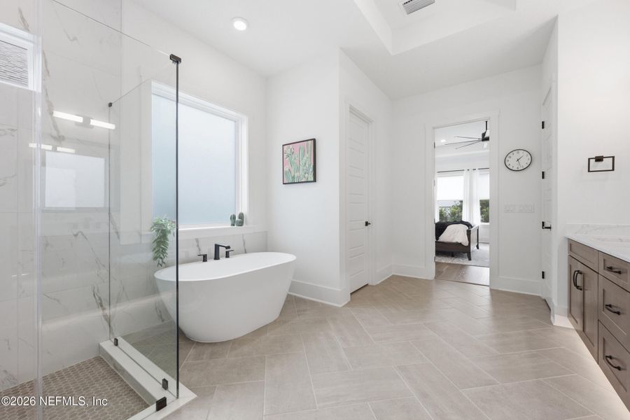 Furnished interior view inside a new home in Seven Pines 70' Rear Entry, Jacksonville (Image 52).