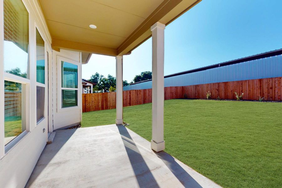 Exterior details and patio area of a home in Edgewood, Leander (Image 24).