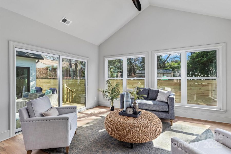 Sunroom with Cathedral Ceiling