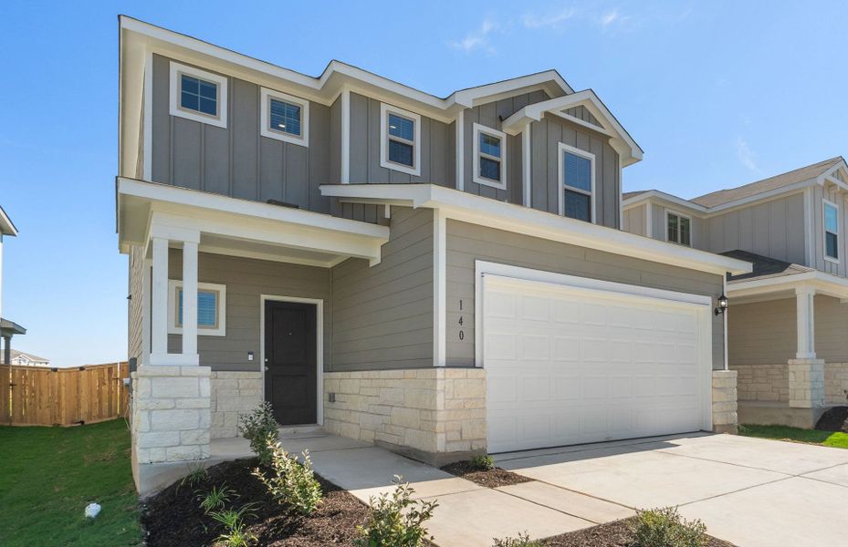 Front exterior of a new home in Sonterra, Jarrell, TX, highlighting curb appeal (Image 18).