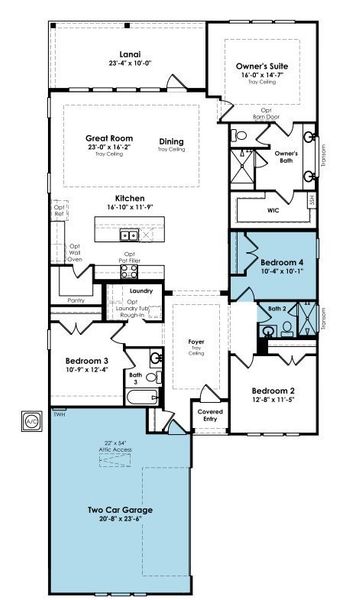 2D floor plan layout of this home in Salt Grass at Ward Creek, Panama City Beach, FL (Image 4).