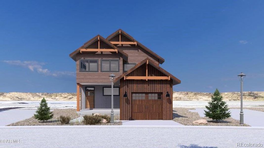 Front exterior of a new home in , Granby, CO, highlighting curb appeal (Image 5). Front exterior of a new home in , Granby, CO, highlighting curb appeal (Image 5).