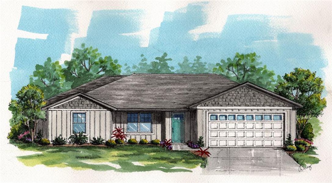 Front exterior of a new home in , Ocala, FL, highlighting curb appeal (Image 1). Front exterior of a new home in , Ocala, FL, highlighting curb appeal (Image 1).